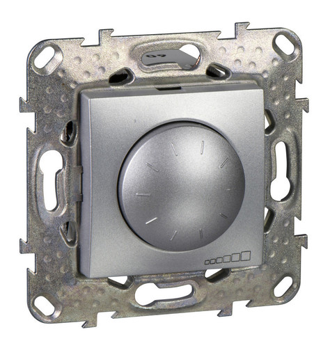 Светорегулятор поворотно-нажимной Schneider Electric UNICA TOP, 4-400 Вт, для LED 4-200 Вт, алюминий