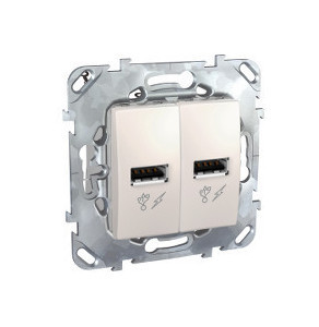 Розетка 1xUSB Schneider Electric UNICA, бежевый, MGU5.928.25ZD