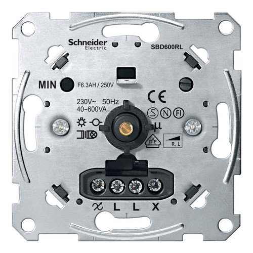 Механизм поворотно-нажимной светорегулятора-переключателя Schneider Electric Коллекции Merten, 600 Вт