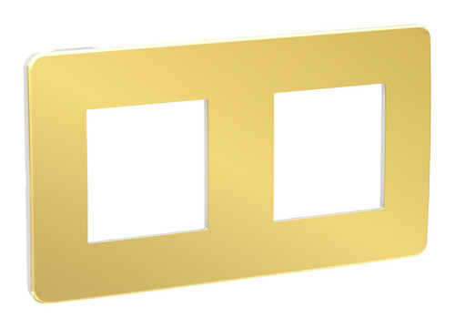 Рамка 2 поста Schneider Electric UNICA NEW STUDIO, два цвета, золото, белый