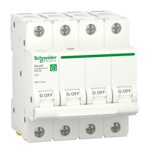 Автоматический выключатель Schneider Electric Resi9 4P 6А (C) 6кА, R9F12406