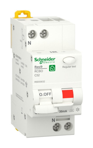 Дифавтомат Schneider Electric Resi9 1P+N 32А ( C ) 6 кА, 30 мА ( A ), R9D55632