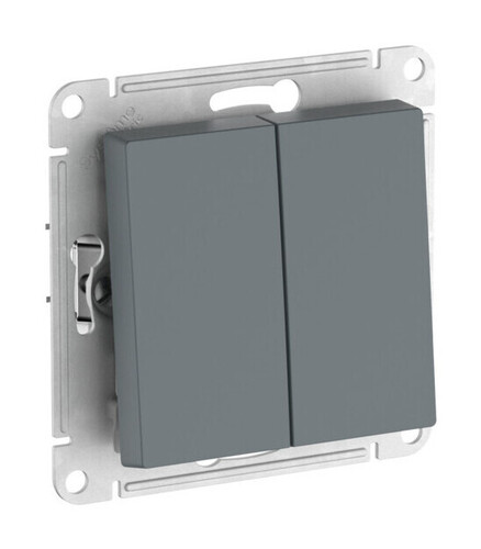 Выключатель 2-клавишный Systeme Electric ATLAS DESIGN, скрытый монтаж, быстрозажимные клеммы, грифель