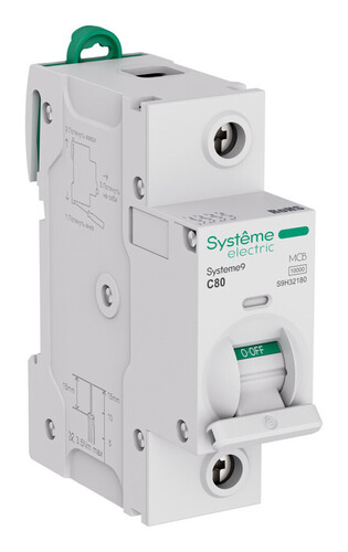 Автоматический выключатель Systeme9, 1полюс, 80А, C, 10 кА