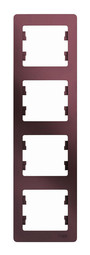 Рамка 4 поста GLOSSA, вертикальная, баклажановый