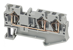 Клеммник пружинный проходной Linergy TR 4 мм², серый, NSYTRR43