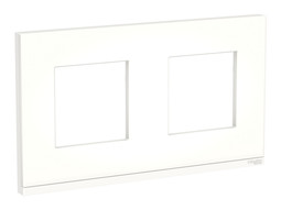 Рамка 2 поста UNICA PURE, горизонтальная, матовое стекло, белый