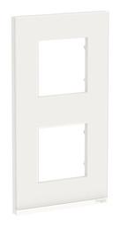 Рамка 2 поста UNICA PURE, вертикальная, белое стекло, белая