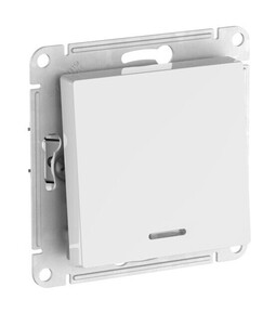 Выключатель 1-клавишный Systeme Electric ATLAS DESIGN, с подсветкой, скрытый монтаж, быстрозажимные клеммы, белый