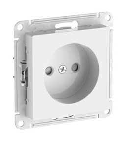 Розетка Systeme Electric ATLASDESIGN, скрытый монтаж, без заземления, со шторками, быстрозажимные клеммы, белый