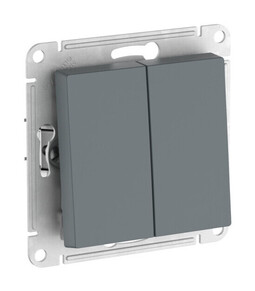 Переключатель 2-клавишный Systeme Electric ATLAS DESIGN, скрытый монтаж, быстрозажимные клеммы, грифель