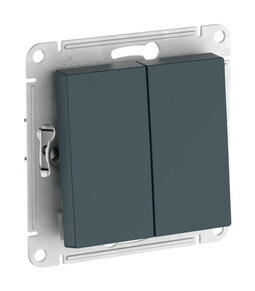 Systeme Electric AtlasDesign Изумруд Выключатель 2-клавишный, сх.5, 10АХ, мех., быстрозажим. клем.