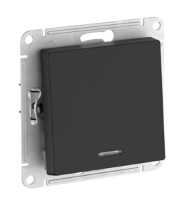 Выключатель 1-клавишный Systeme Electric ATLAS DESIGN, с подсветкой, скрытый монтаж, быстрозажимные клеммы, карбон