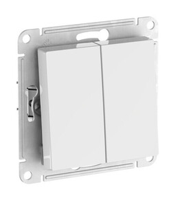 Выключатель 2-клавишный IP44 Systeme Electric ATLAS DESIGN, скрытый монтаж, быстрозажимные клеммы, белый