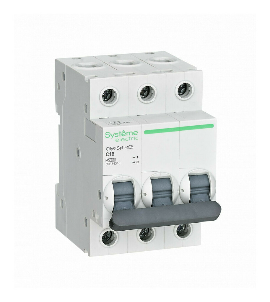 C9F34316 Автоматический выключатель Systeme Electric City9 Set 3P 16А (C)  4.5кА | Schneider Electric Москва